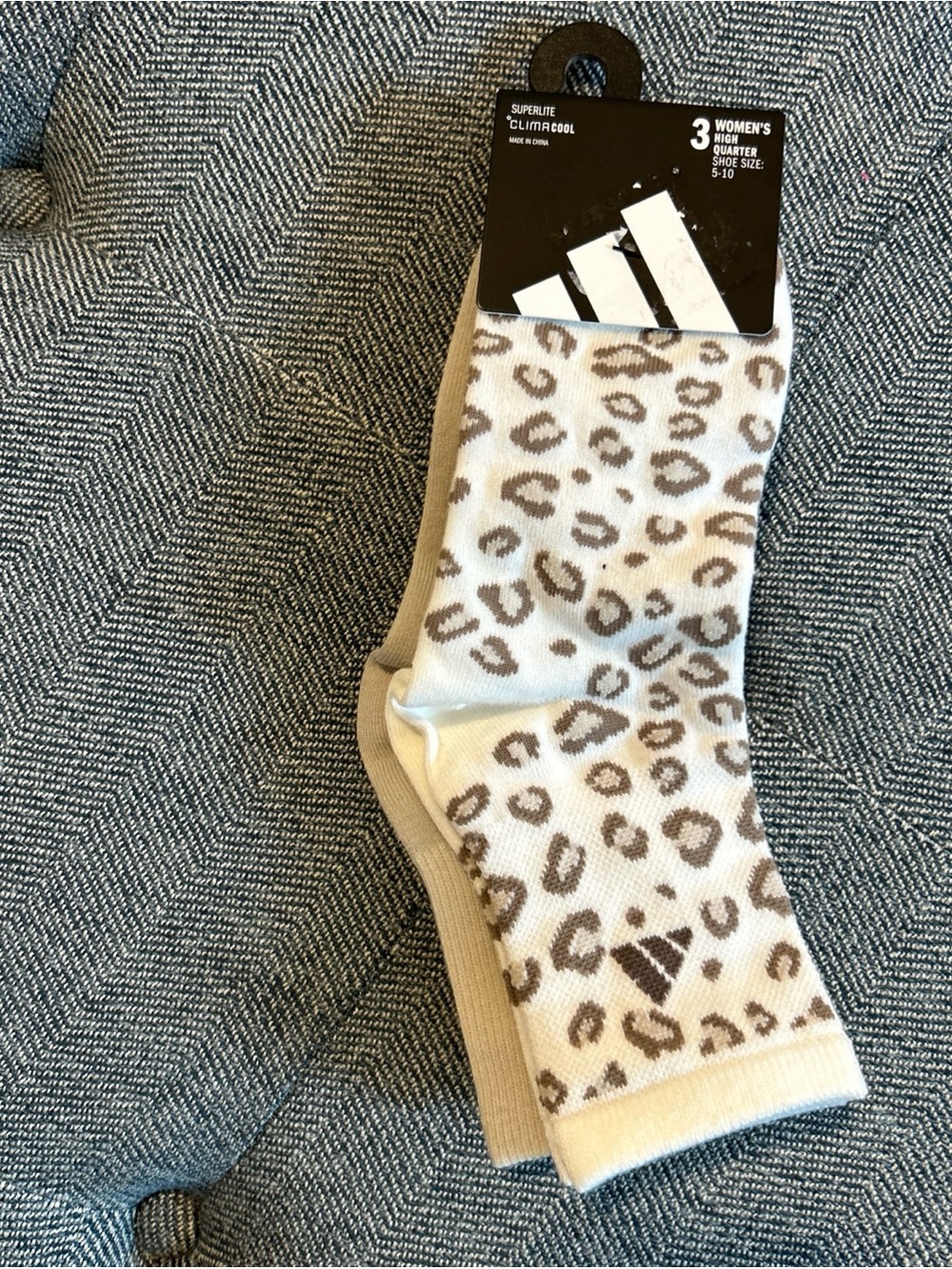 Adidas Womens Superlite ClimaCool High-Quarter Socks 3 pack Leopard Print NWT